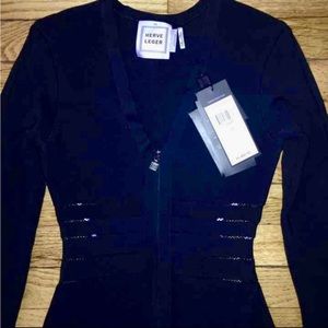 Herve Ledger Bandage black dress on zipper Size XS